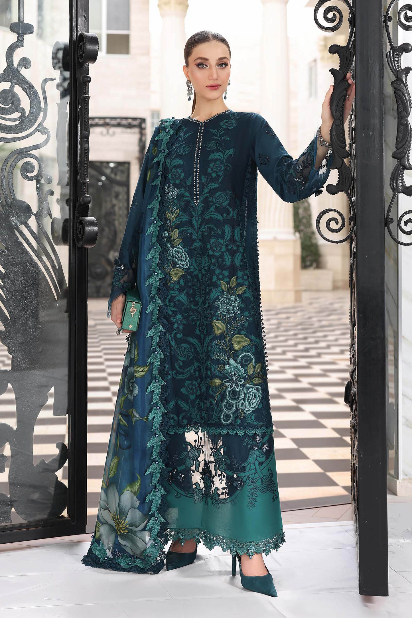 3 Piece Unstitched Embroidered Lawn Suit | EL-26-06
