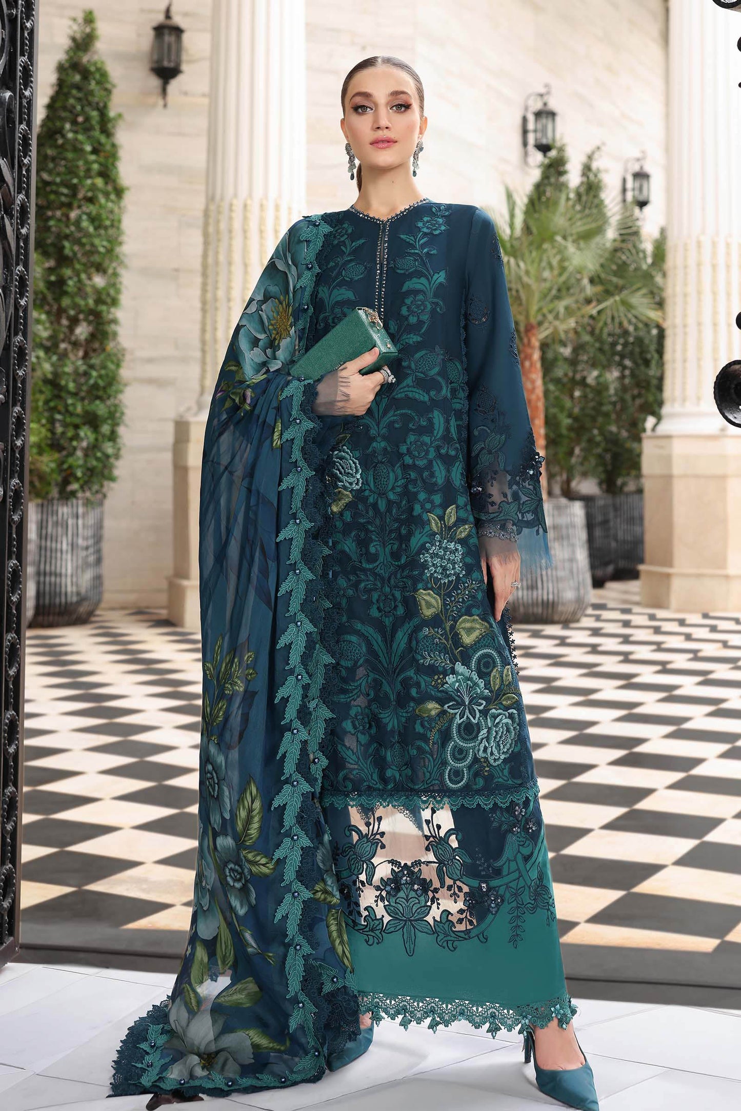 3 Piece Unstitched Embroidered Lawn Suit | EL-26-06