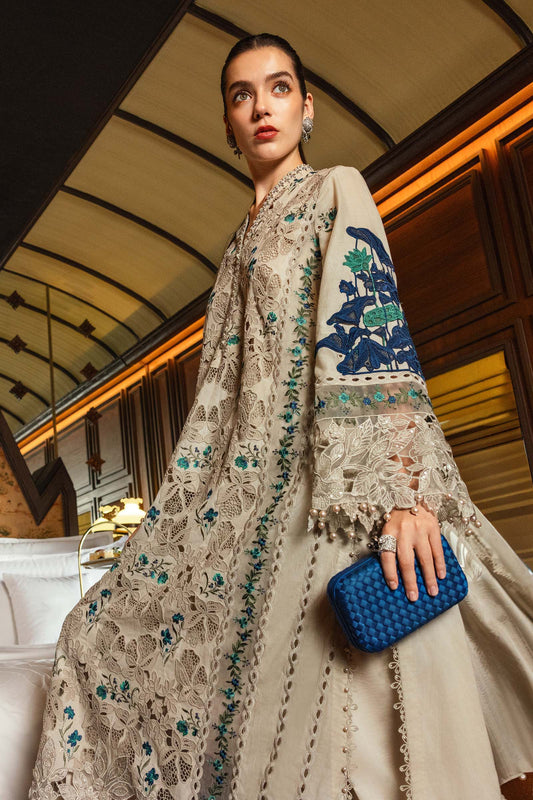 3 Piece Unstitched Embroidered Lawn Suit | EL-26-08