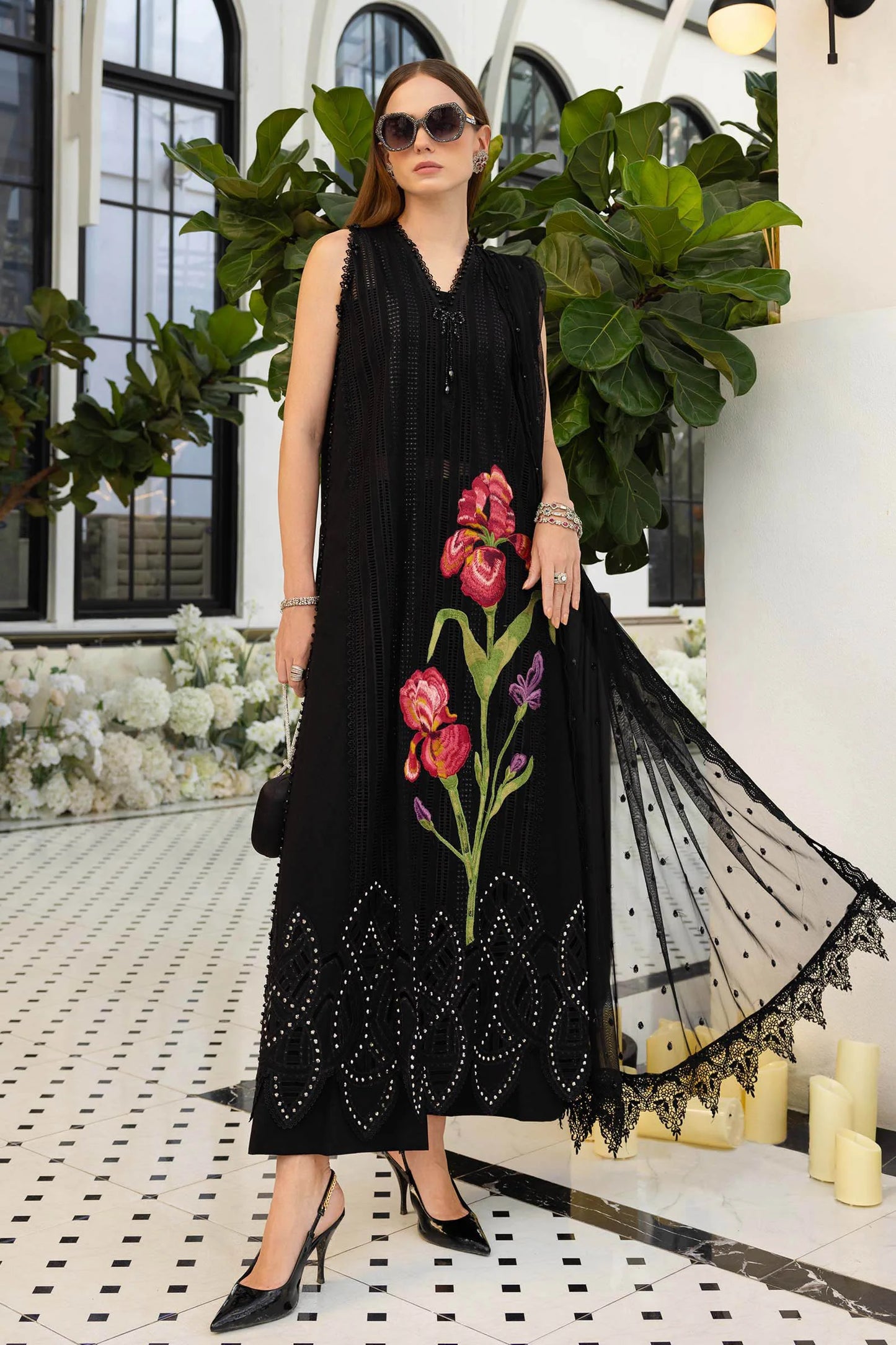3 Piece Unstitched Embroidered Lawn Suit | EL-26-10