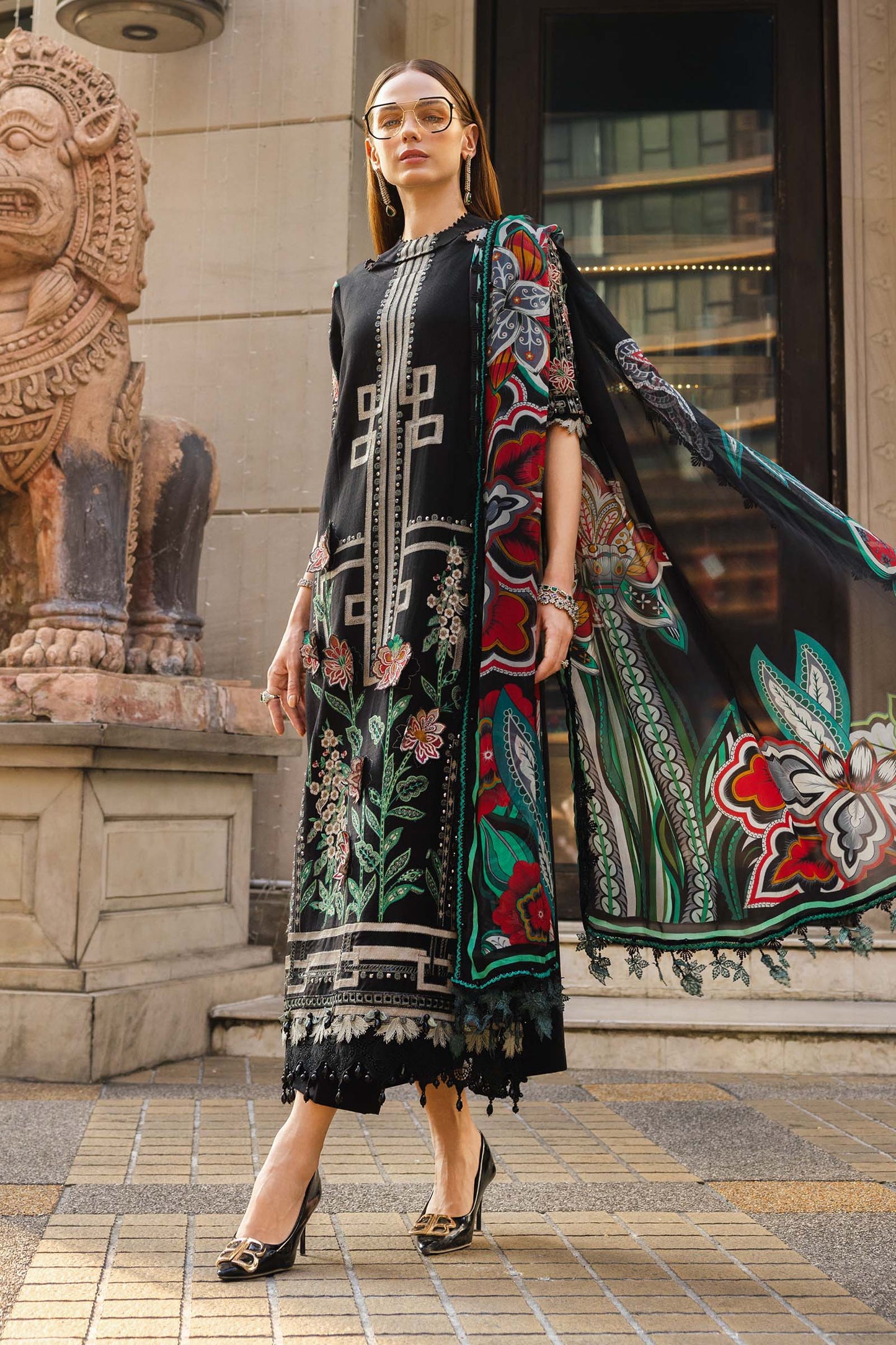 3 Piece Unstitched Embroidered Jacquard Lawn Suit | EL-26-11
