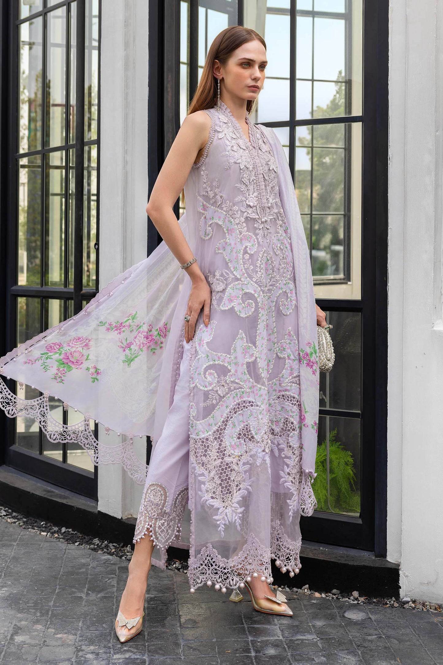 3 Piece Unstitched Embroidered Lawn Suit | EL-26-12