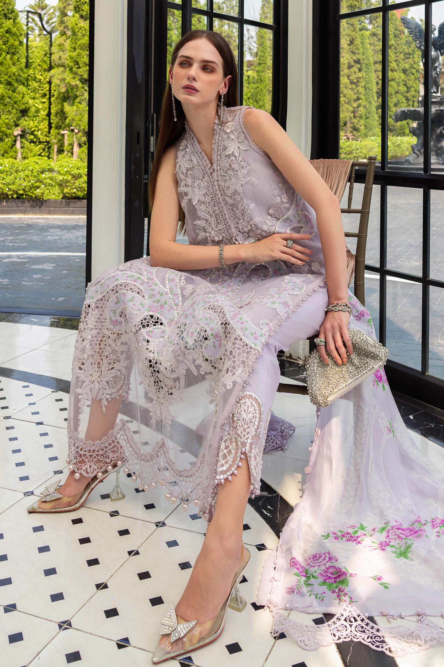 3 Piece Unstitched Embroidered Lawn Suit | EL-26-12
