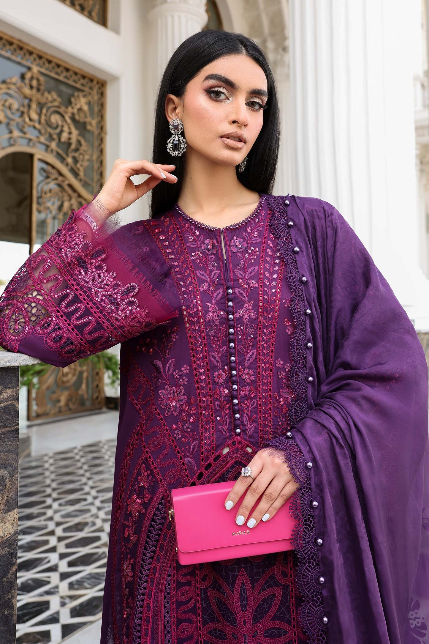 3 Piece Unstitched Embroidered Lawn Suit | EL-26-14
