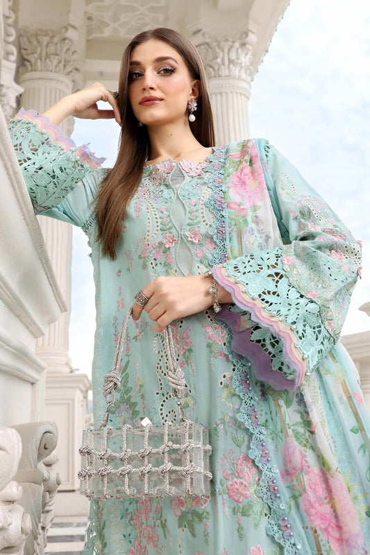 3 Piece Unstitched Embroidered Lawn Suit | EL-26-15