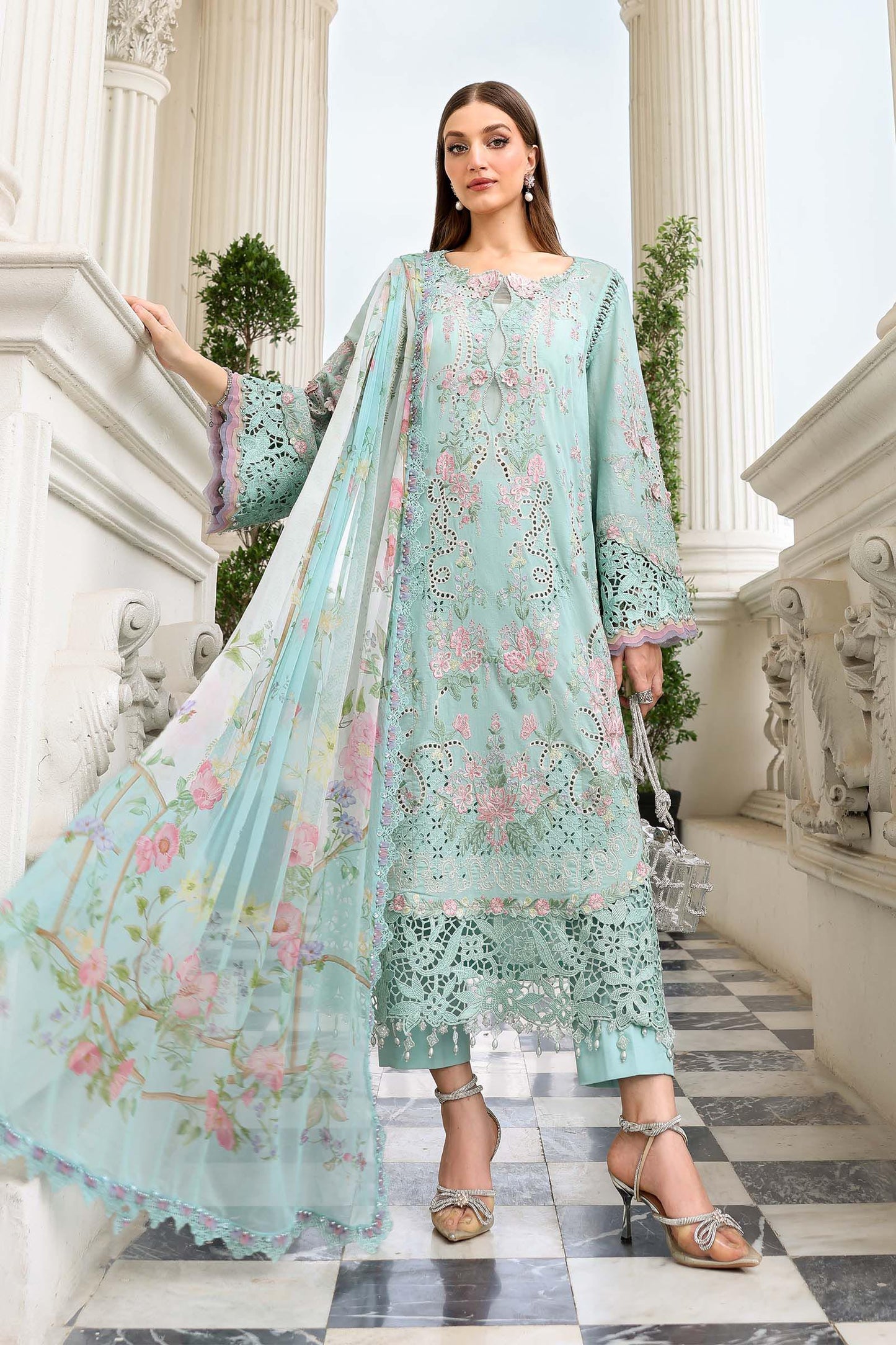3 Piece Unstitched Embroidered Lawn Suit | EL-26-15