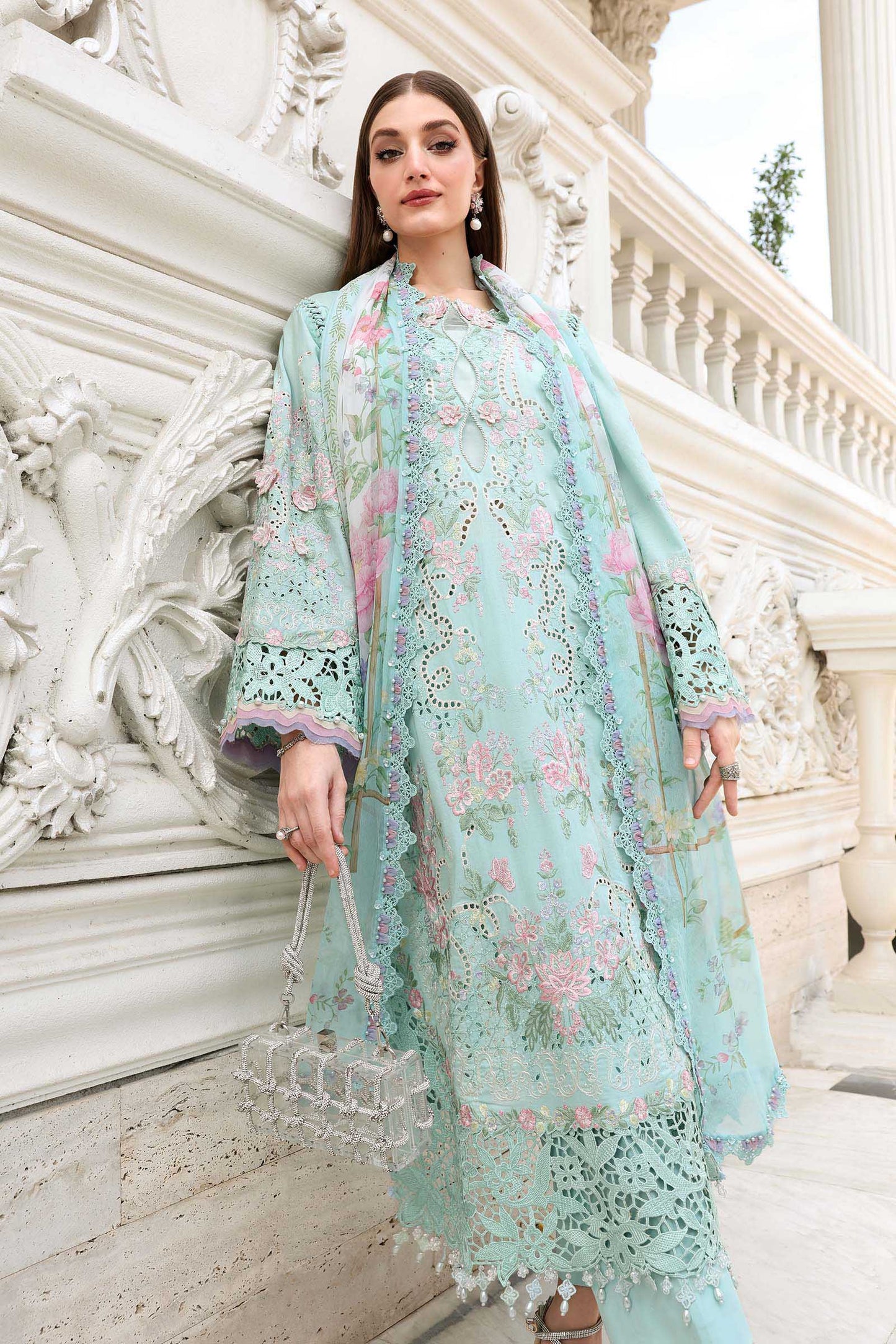 3 Piece Unstitched Embroidered Lawn Suit | EL-26-15