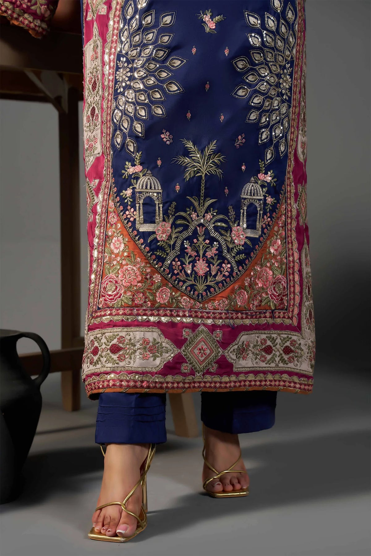 2 PIECE EMBROIDERED KHADAR KAFTAN EMB-581 D