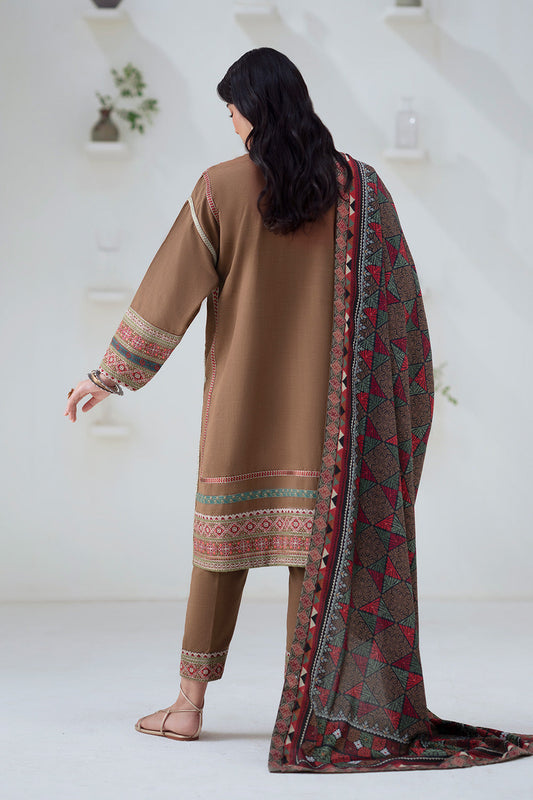 3 Piece Embroidered Khaddar Ghuncha - FSU5674