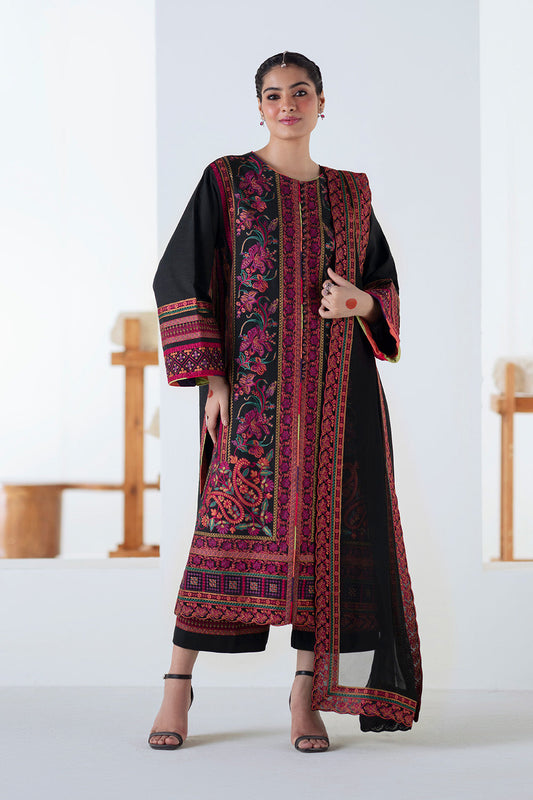 3 Piece Embroidered Khaddar Panra - FSU5677