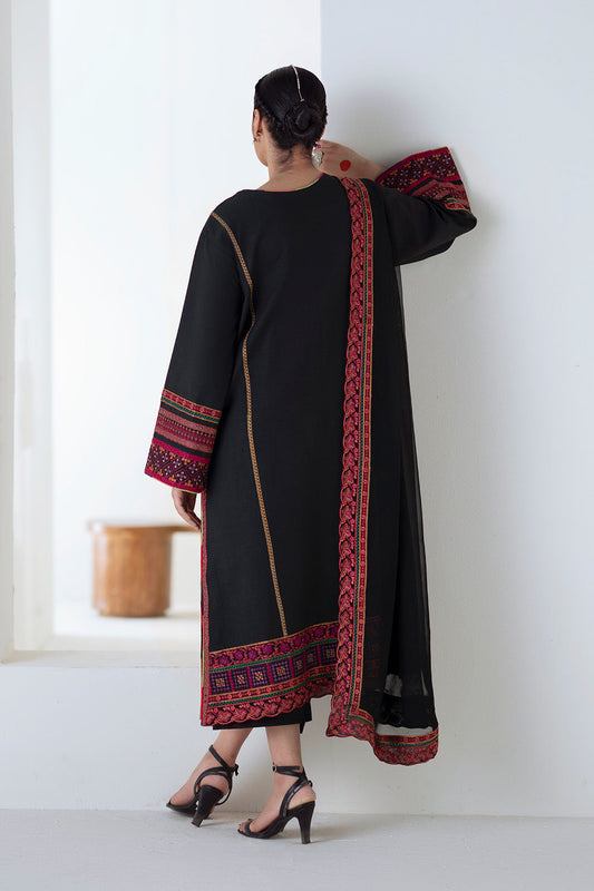 3 Piece Embroidered Khaddar Panra - FSU5677