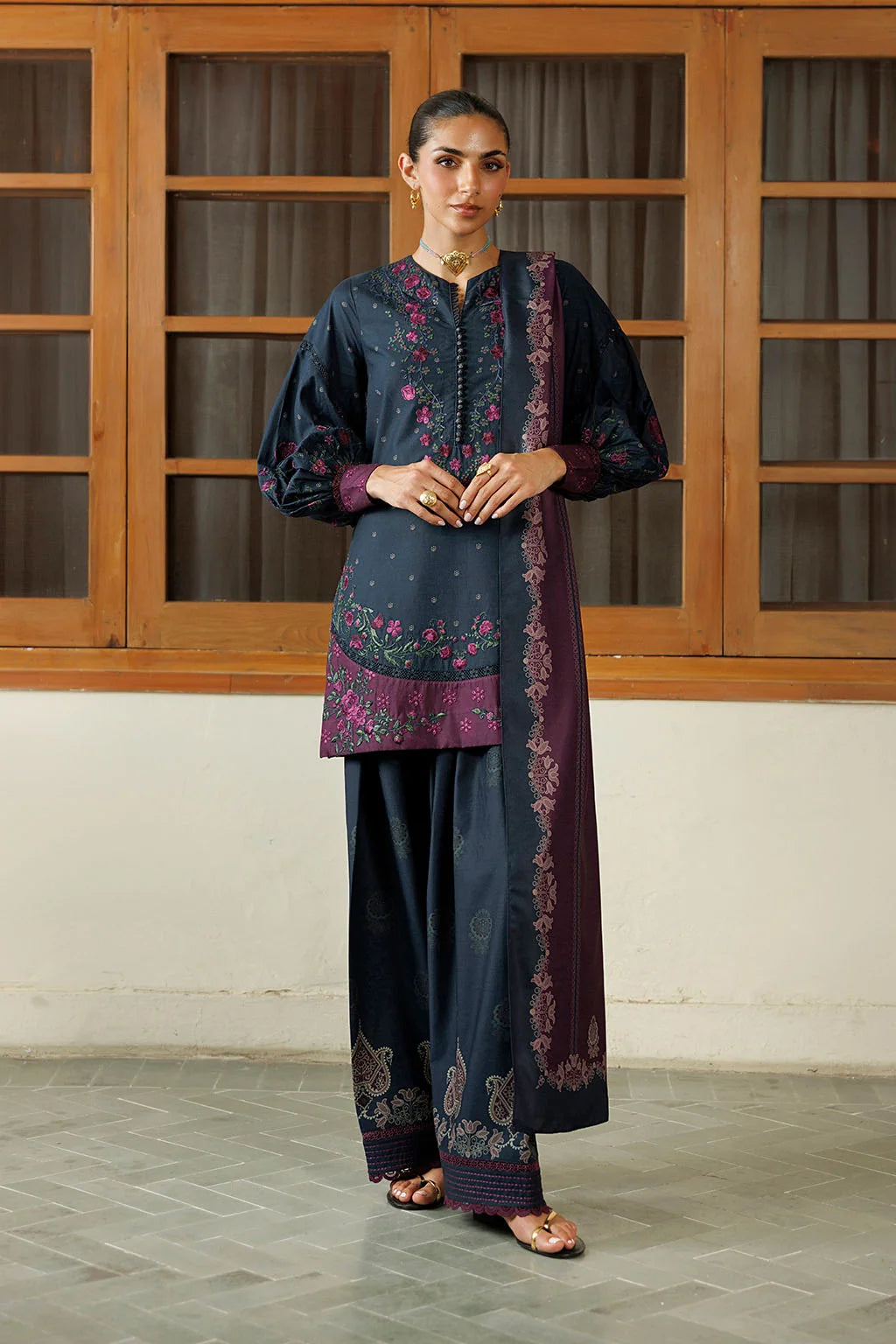IPF-26 Embroidered Printed Viscose Linen