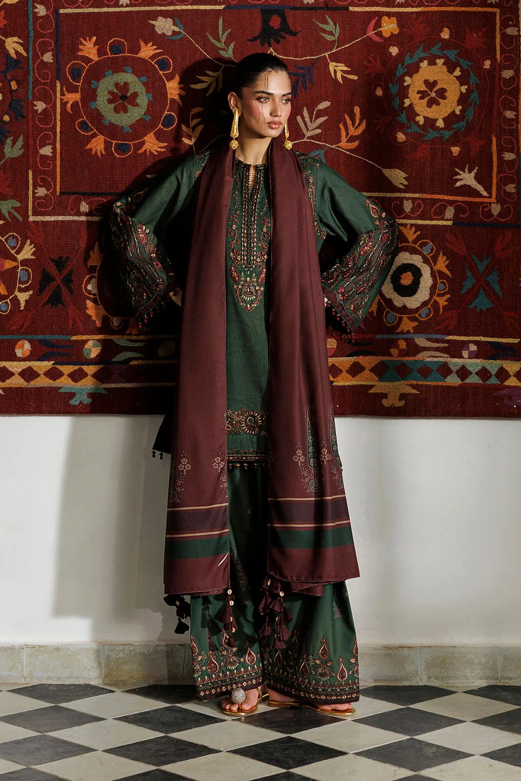 IPF-32 Embroidered Printed Viscose Linen