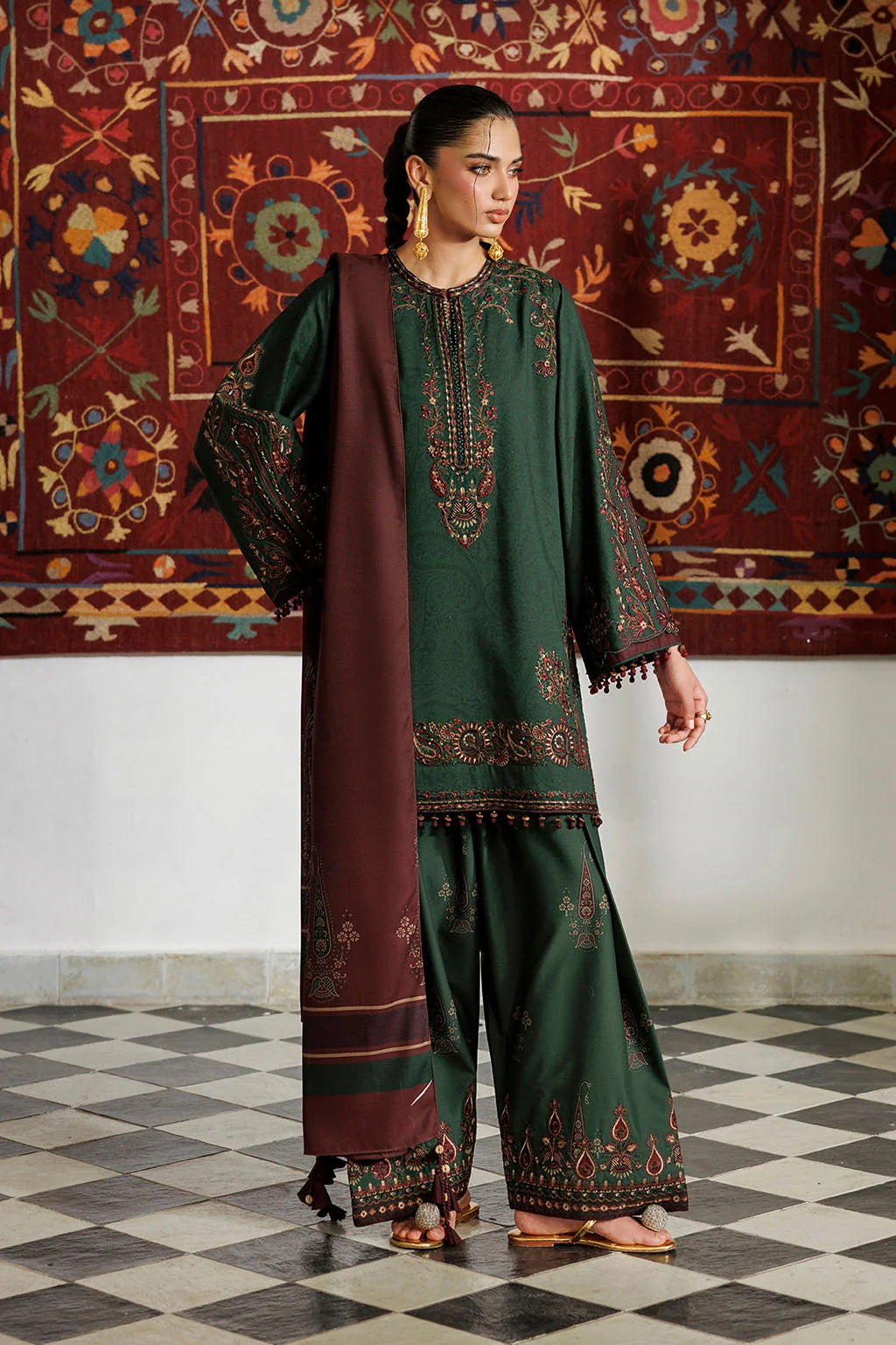 IPF-32 Embroidered Printed Viscose Linen