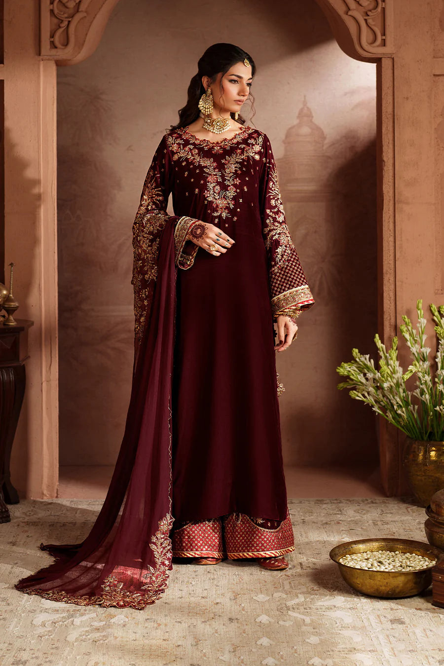 IV-55 Embroidered Velvet