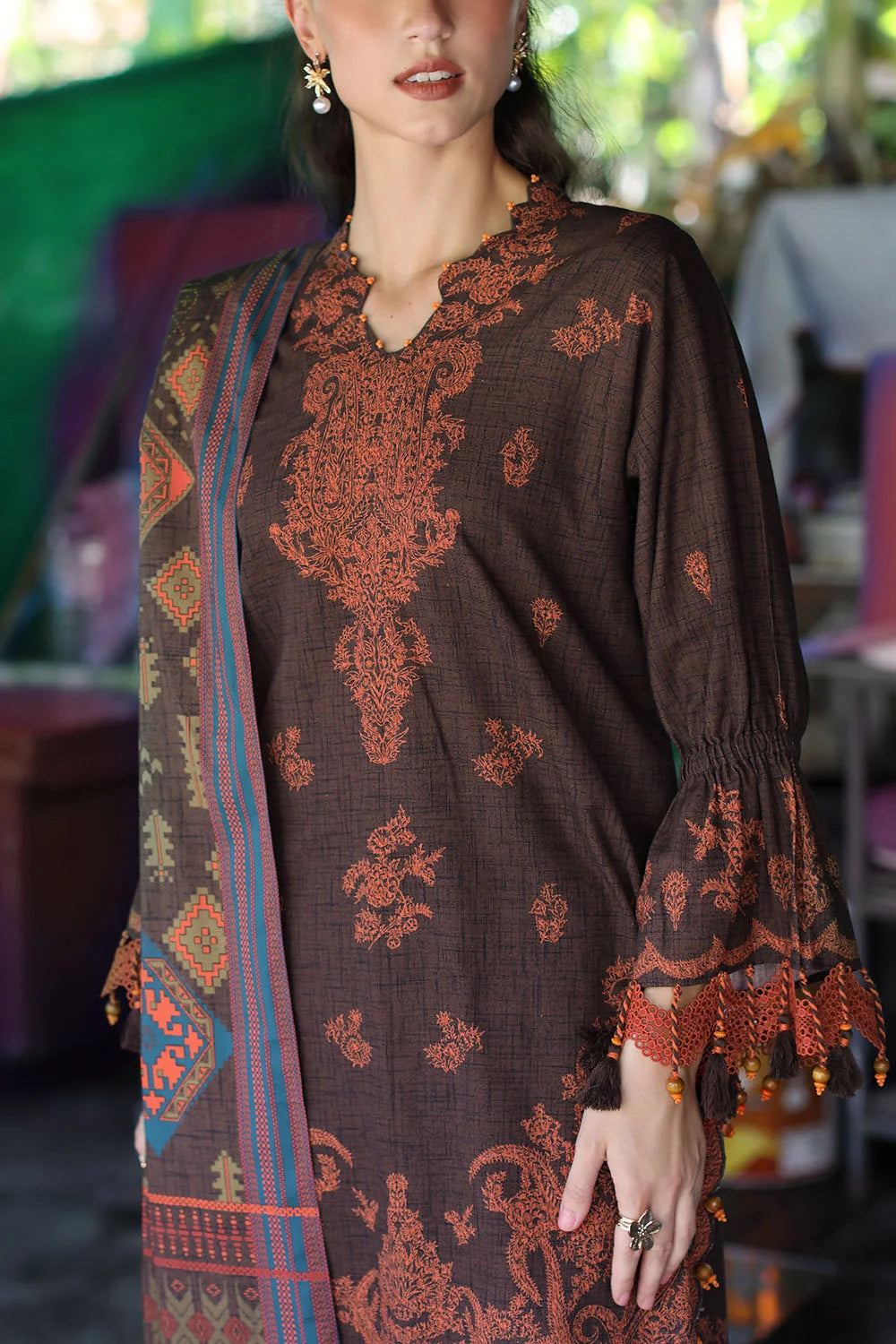 3 Piece Printed Khaddar Suit with Printed Khaddar Dupatta | K-62012