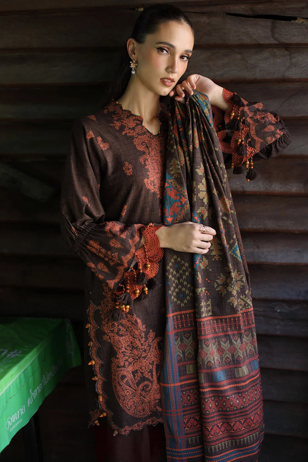 3 Piece Printed Khaddar Suit with Printed Khaddar Dupatta | K-62012
