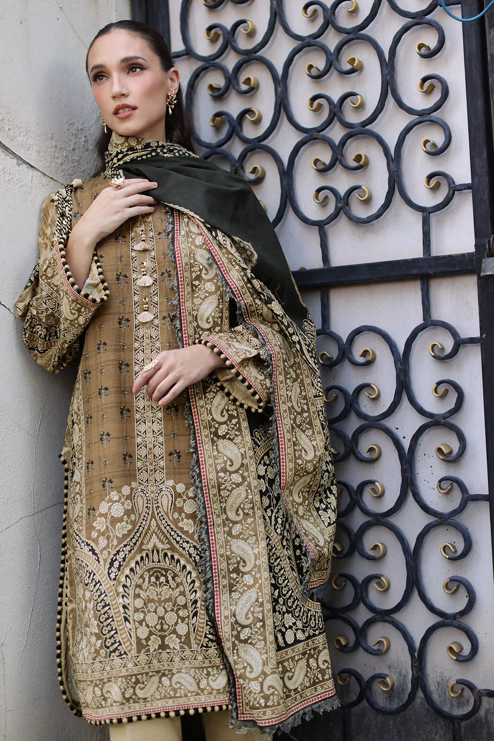 3 Piece Printed Khaddar Suit with Printed Khaddar Dupatta | K-62013