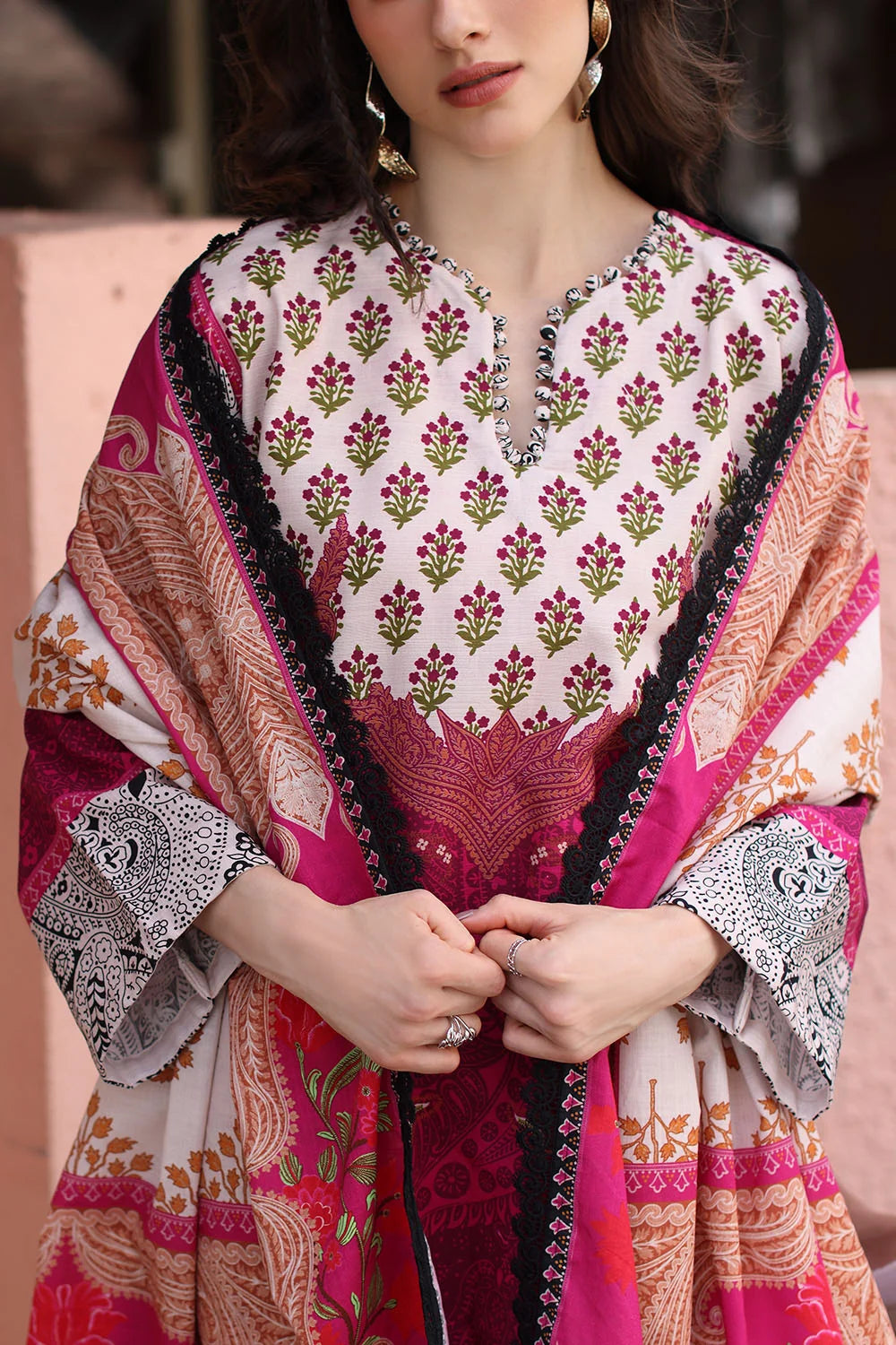 3 Piece Printed Khaddar Suit with Printed Khaddar Dupatta | K-62034