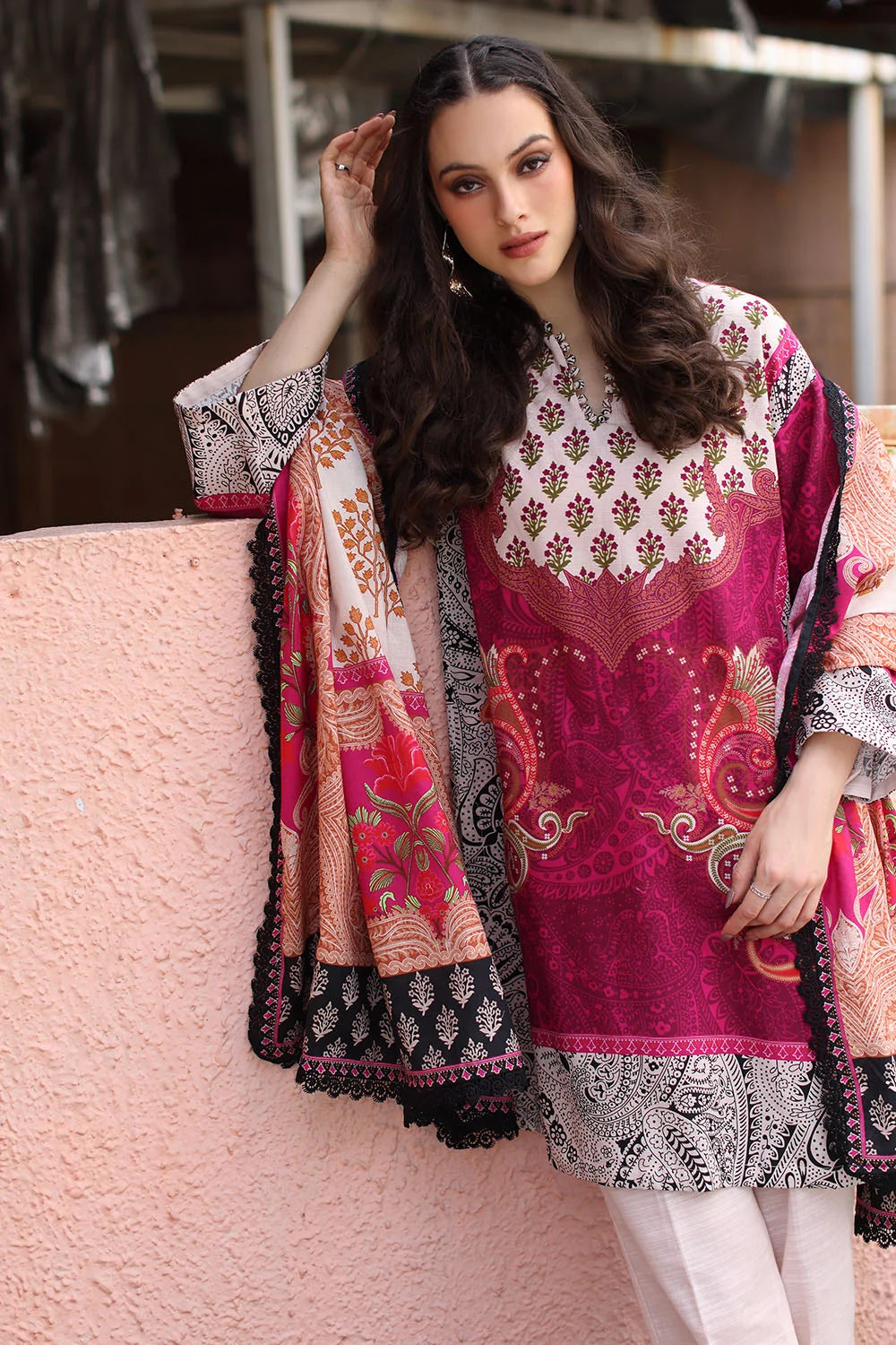 3 Piece Printed Khaddar Suit with Printed Khaddar Dupatta | K-62034