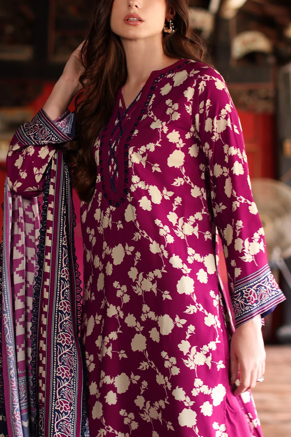 3 Piece Printed Linen Suit with Printed Linen Dupatta | LT-62001