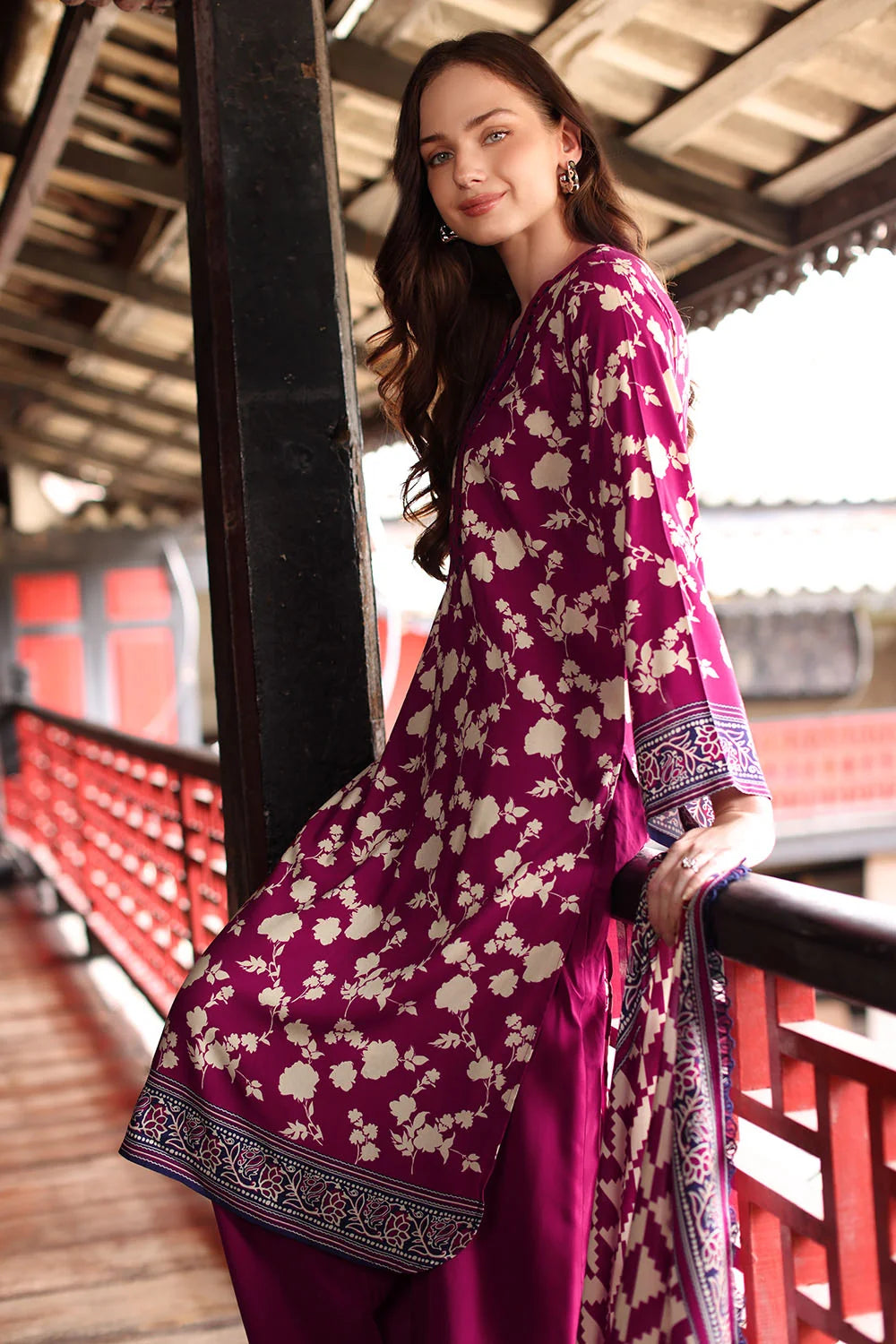 3 Piece Printed Linen Suit with Printed Linen Dupatta | LT-62001