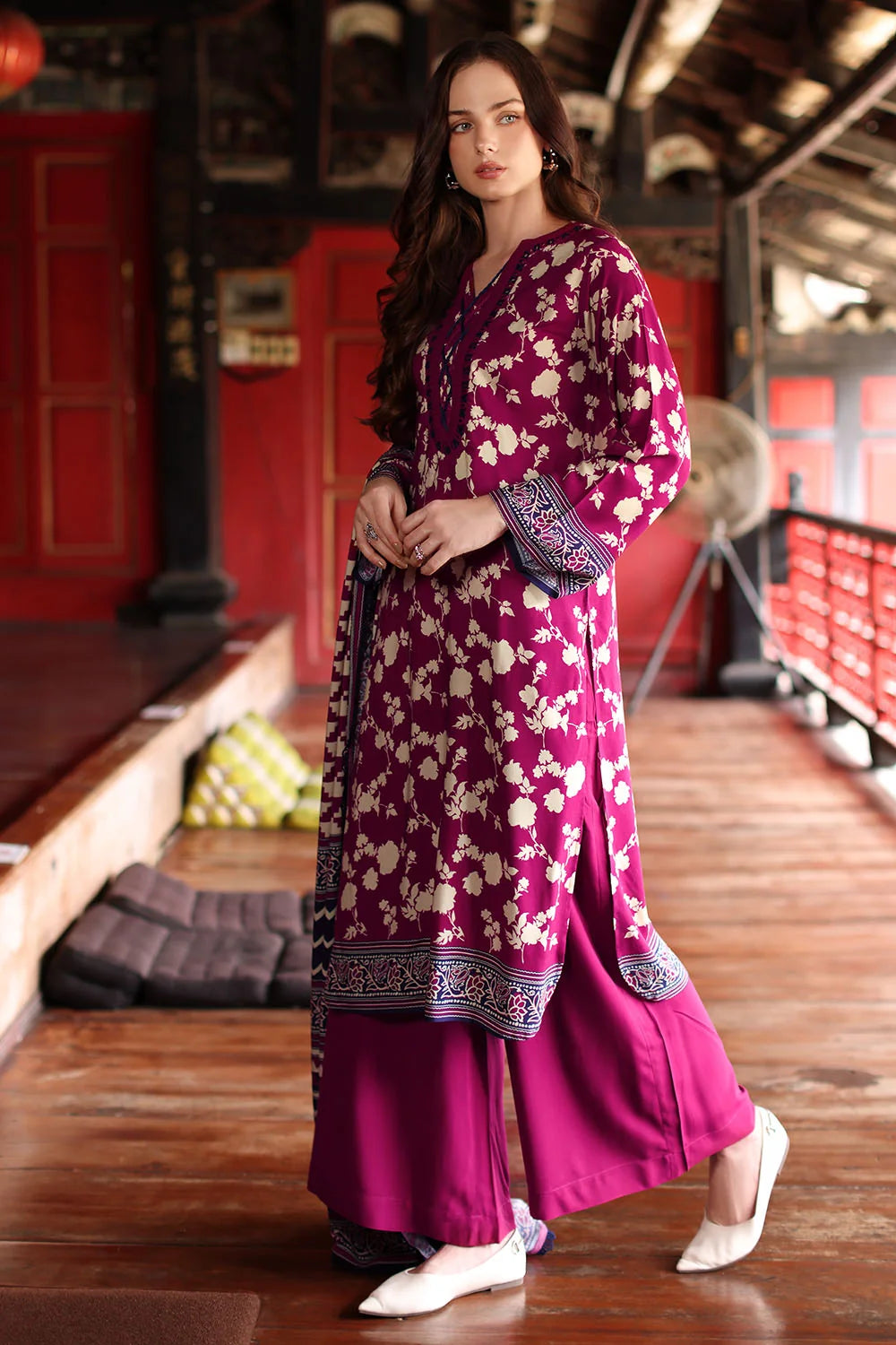 3 Piece Printed Linen Suit with Printed Linen Dupatta | LT-62001