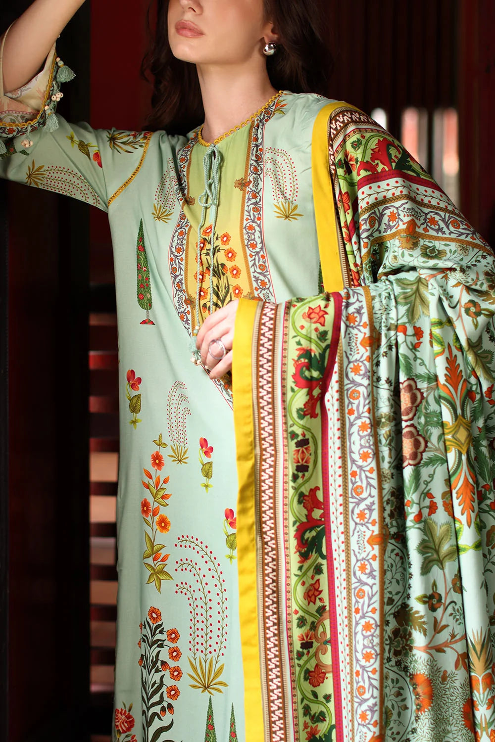 3 Piece Printed Linen Suit with Printed Linen Dupatta | LT-62004