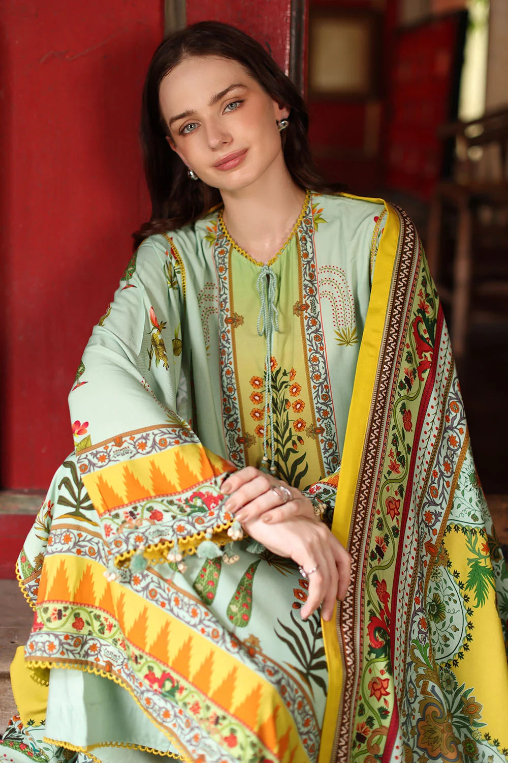 3 Piece Printed Linen Suit with Printed Linen Dupatta | LT-62004