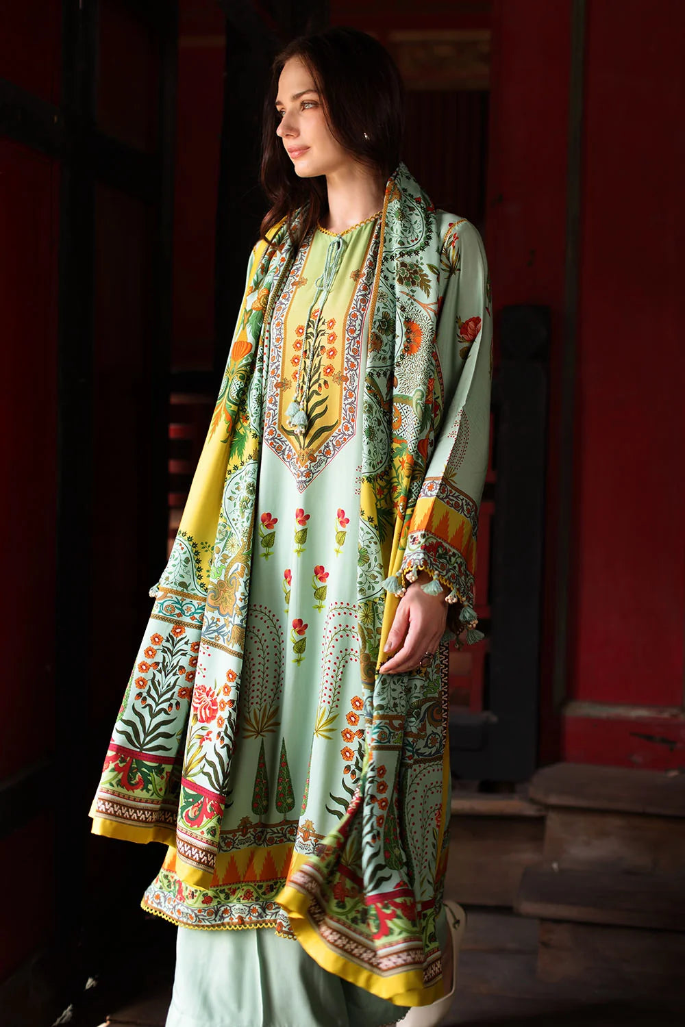 3 Piece Printed Linen Suit with Printed Linen Dupatta | LT-62004