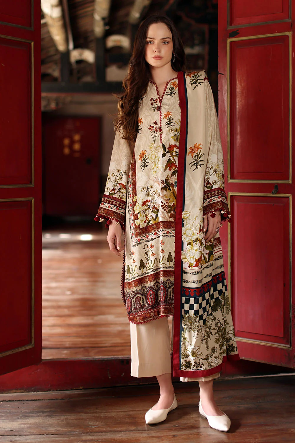 3 Piece Printed Linen Suit with Printed Linen Dupatta | LT-62005