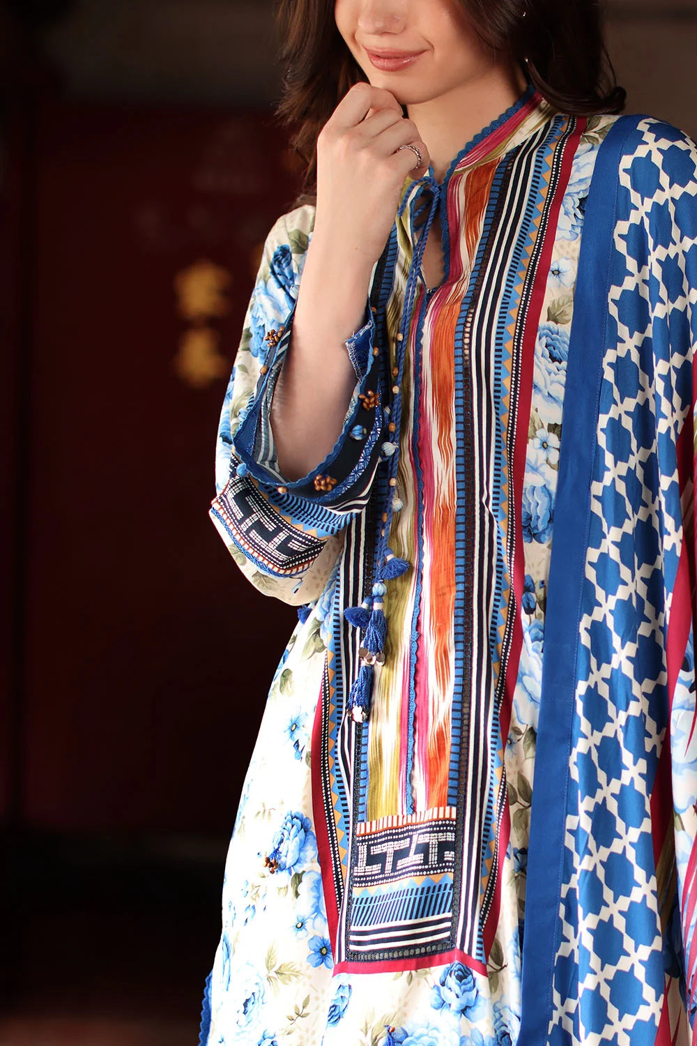 3 Piece Printed Linen Suit with Printed Linen Dupatta | LT-62022