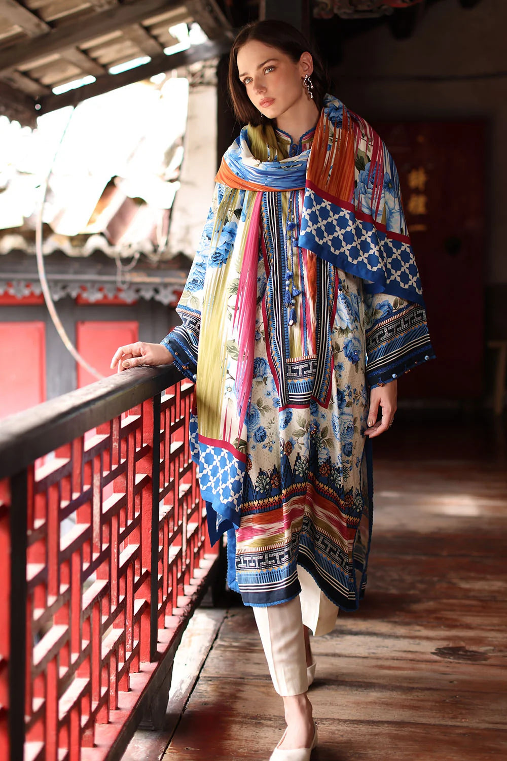 3 Piece Printed Linen Suit with Printed Linen Dupatta | LT-62022