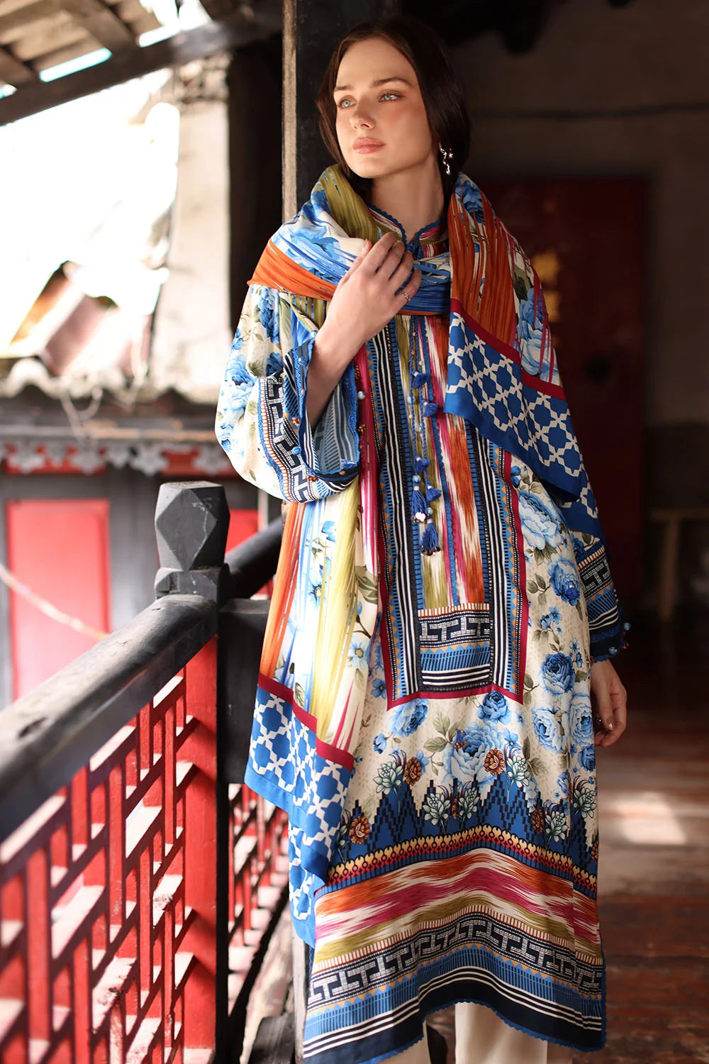 3 Piece Printed Linen Suit with Printed Linen Dupatta | LT-62022