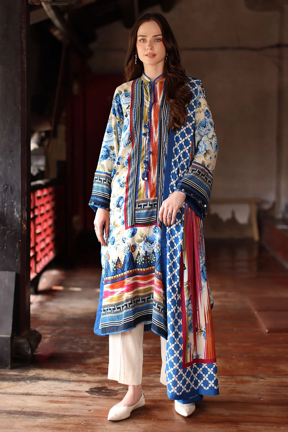 3 Piece Printed Linen Suit with Printed Linen Dupatta | LT-62022
