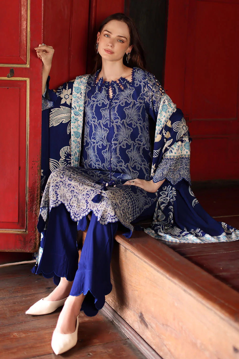 3 Piece Printed Linen Suit with Printed Linen Dupatta | LT-62023