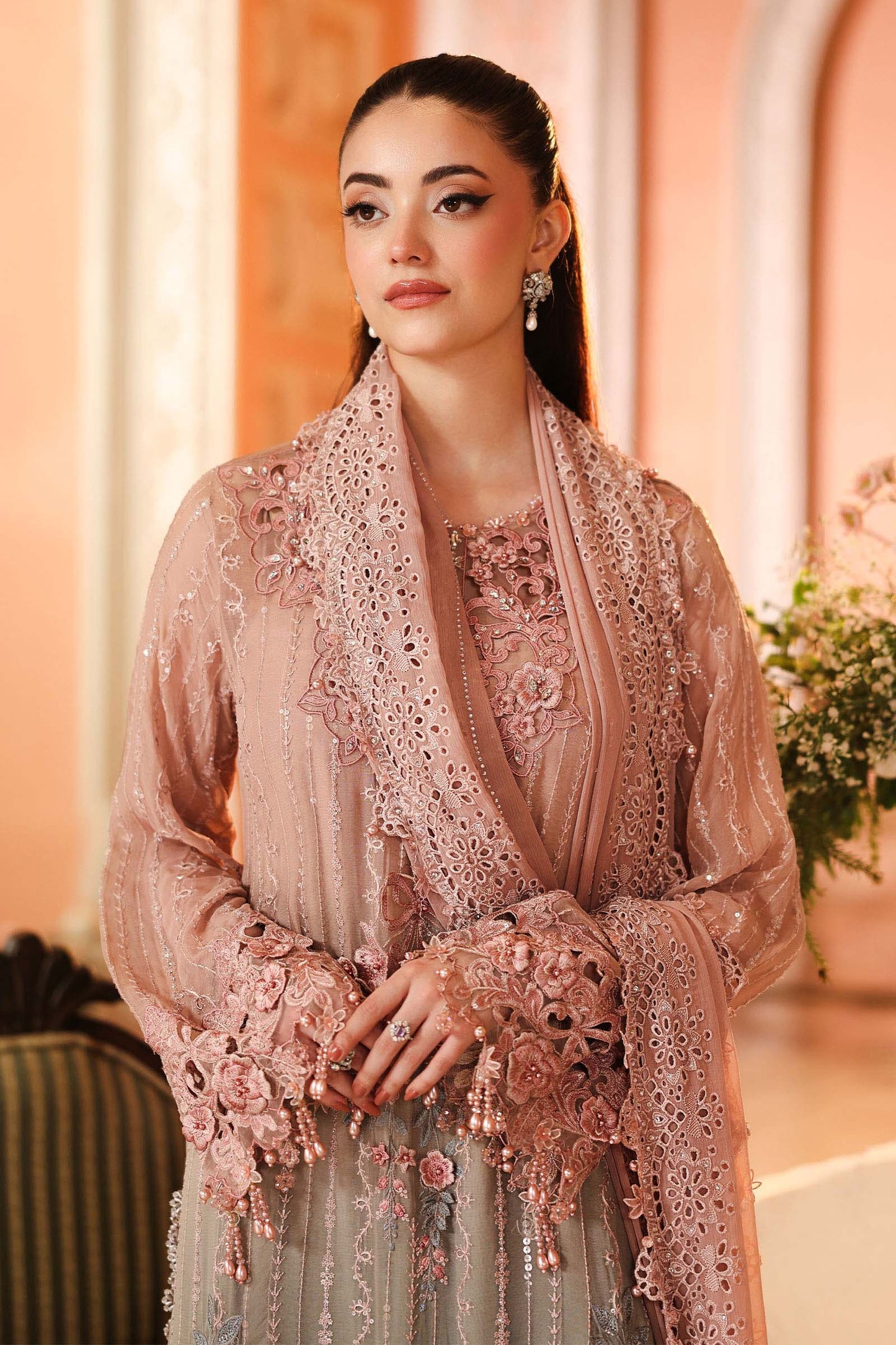 3 Piece Embroidered Chiffon Suit | MPC-26-202