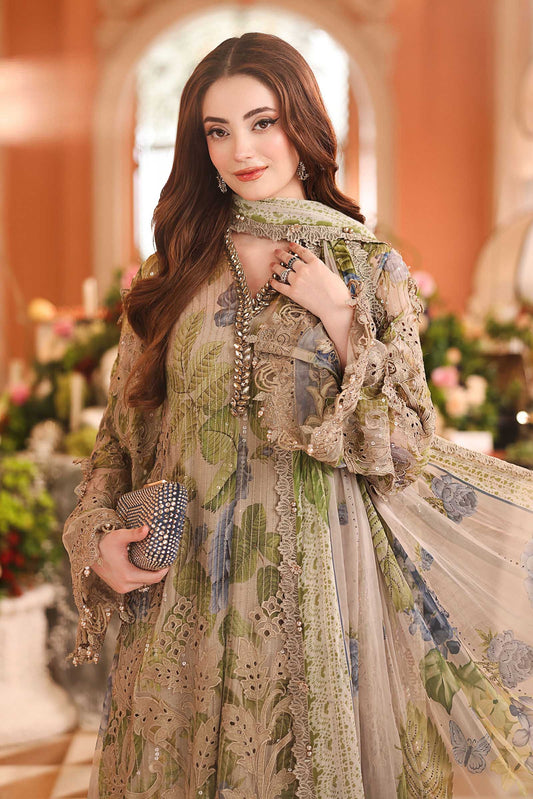 3 Piece Embroidered Chiffon Suit | MPC-26-203
