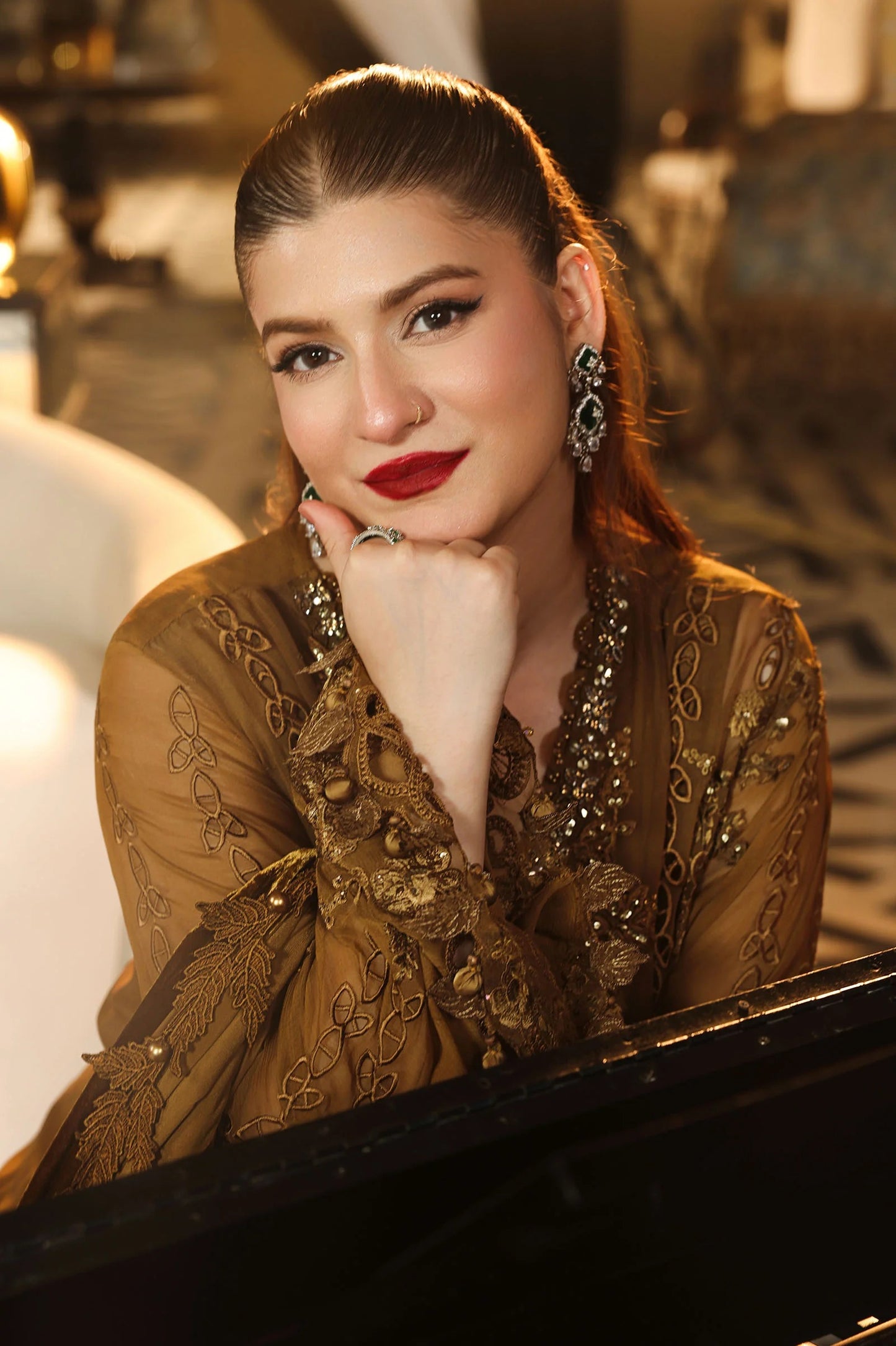 3 Piece Embroidered Chiffon Suit | MPC-26-205