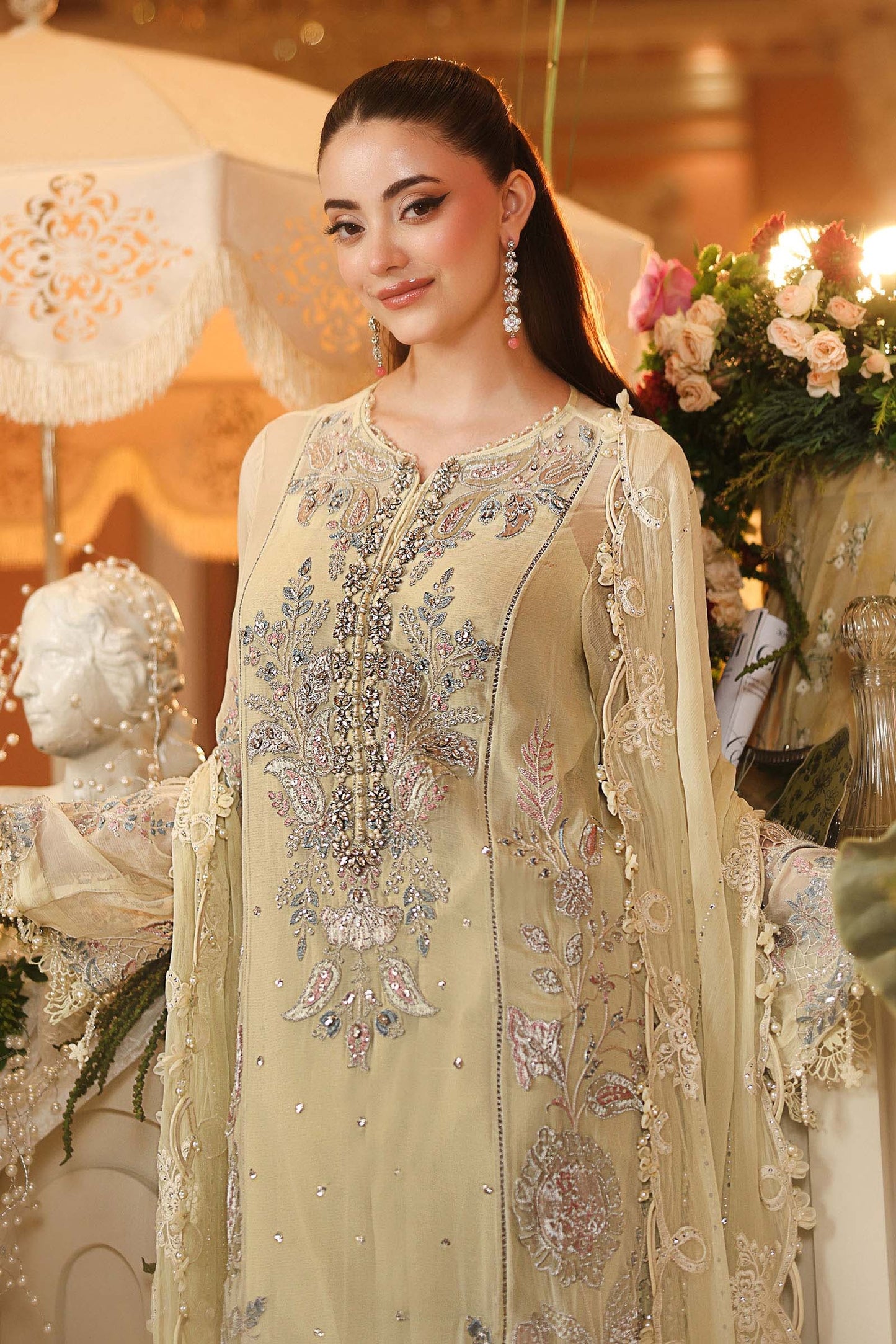 3 Piece Embroidered Chiffon Suit | MPC-26-208