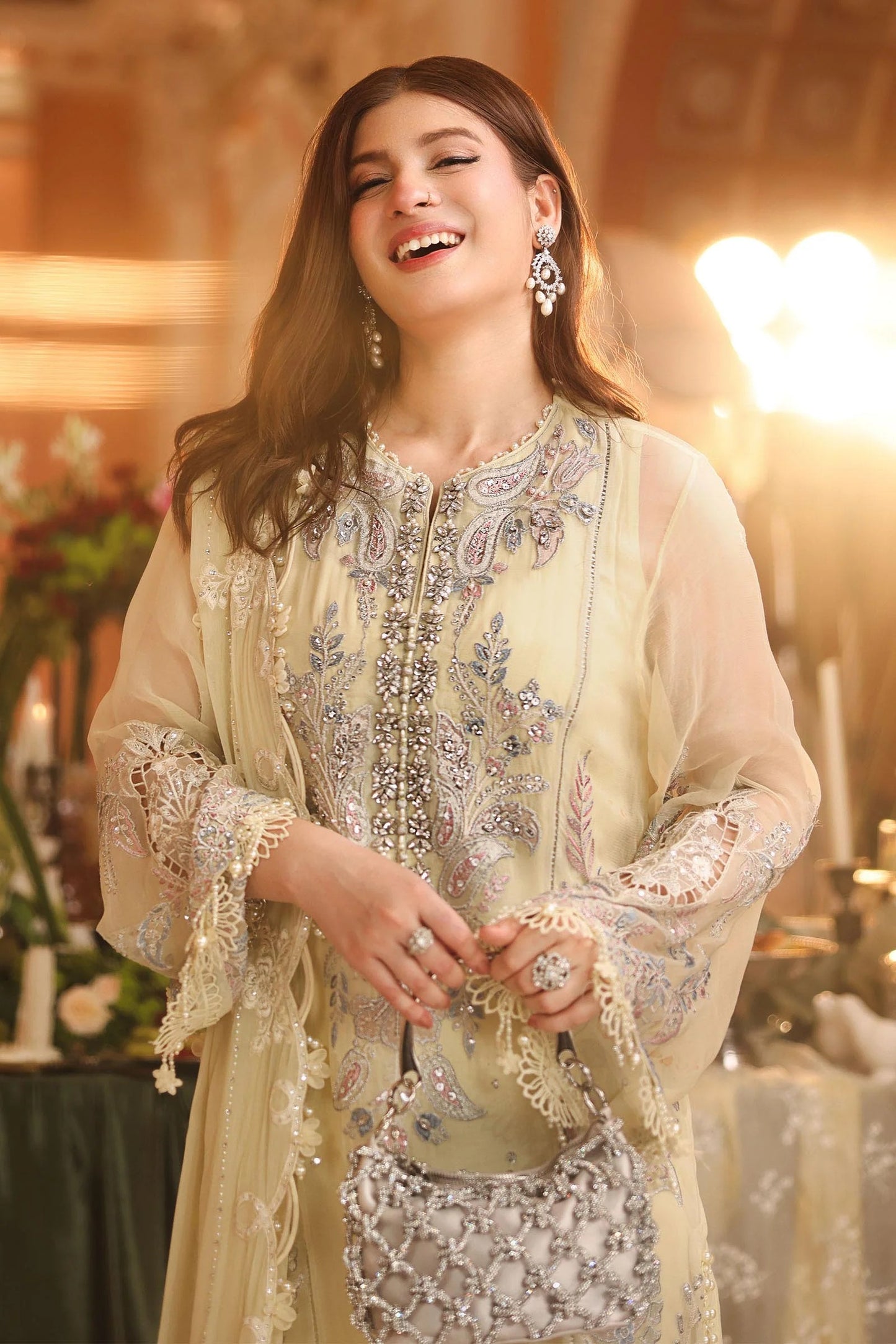3 Piece Embroidered Chiffon Suit | MPC-26-208