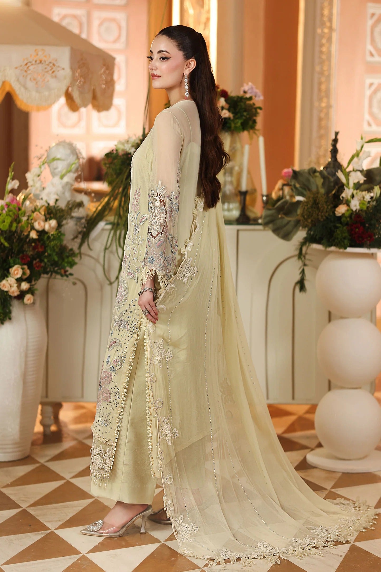 3 Piece Embroidered Chiffon Suit | MPC-26-208