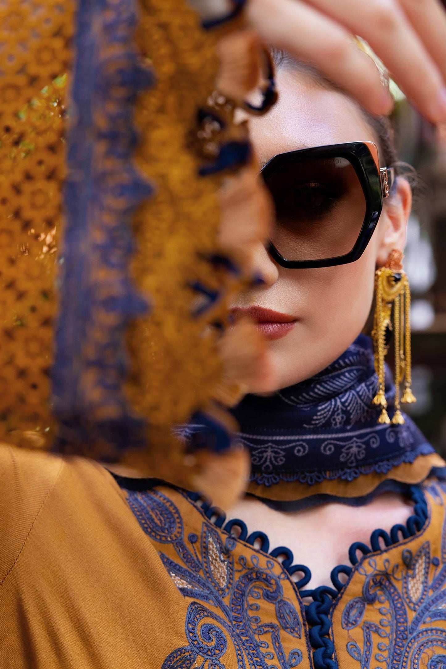 3 Piece Unstitched Embroidered Twill Linen Suit