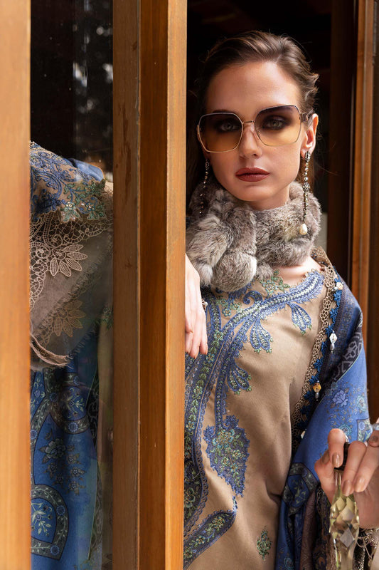 3 Piece Unstitched Embroidered Twill Linen Suit