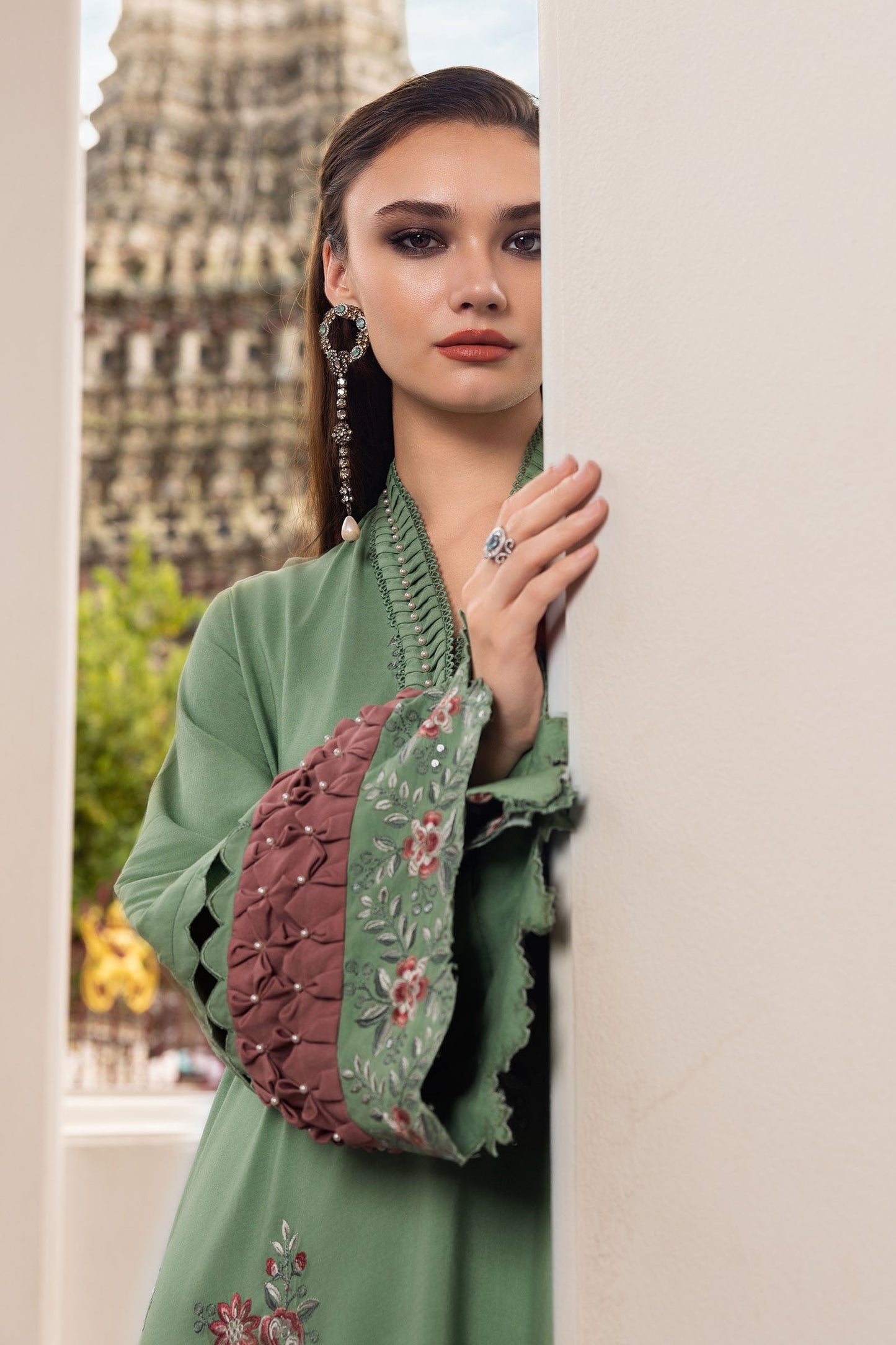 3 Piece Unstitched Embroidered Twill Linen Suit