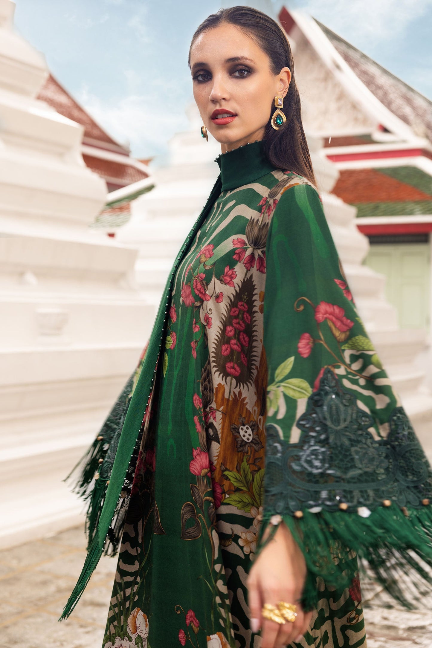 3 Piece Unstitched Embroidered Linen Suit