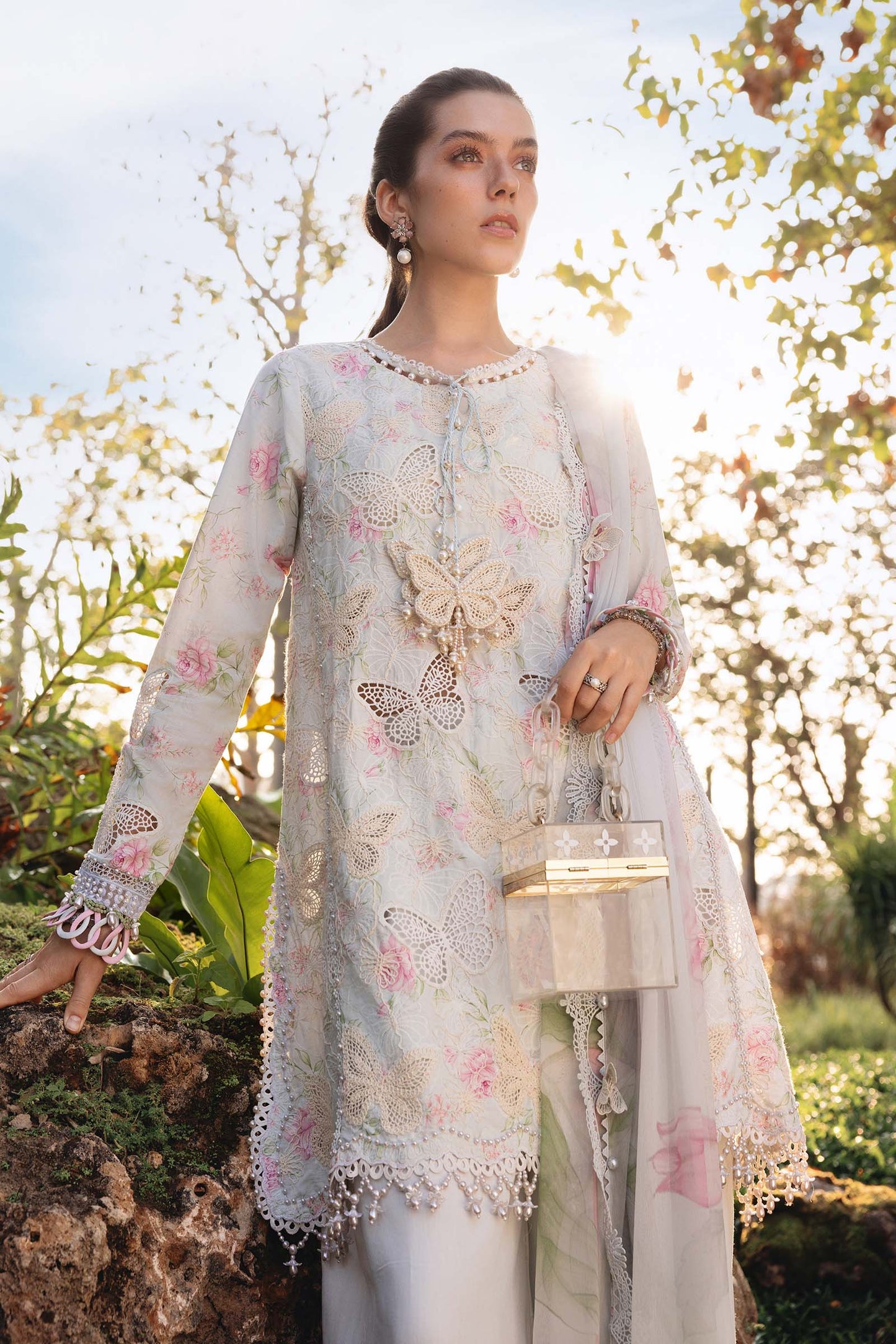3 Piece Unstitched Embroidered Lawn Suit | MPT-2901-A