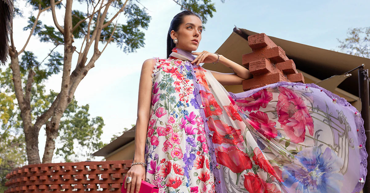 3 Piece Unstitched Embroidered Lawn Suit | MPT-2902-A