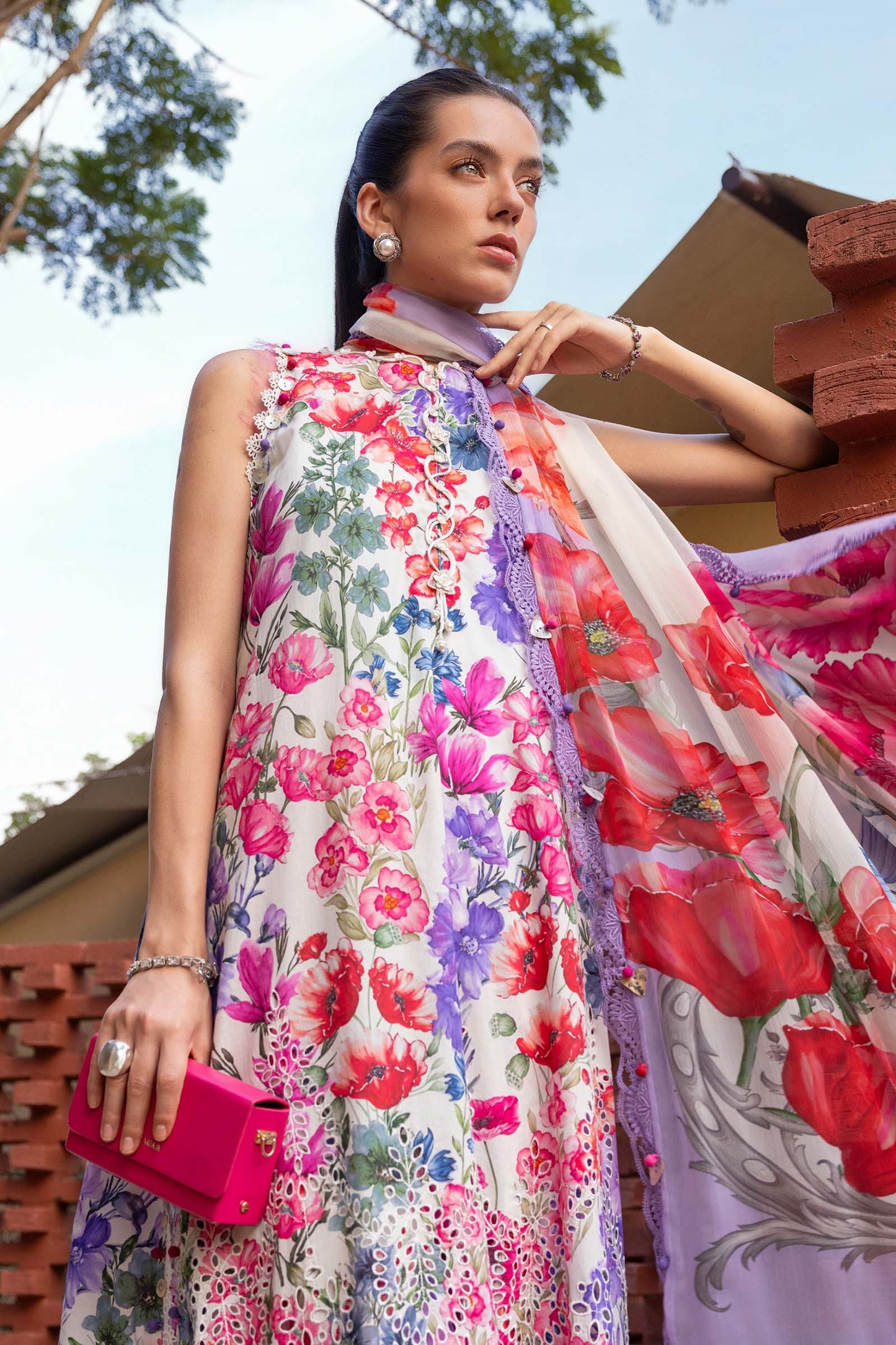 3 Piece Unstitched Embroidered Lawn Suit | MPT-2902-A