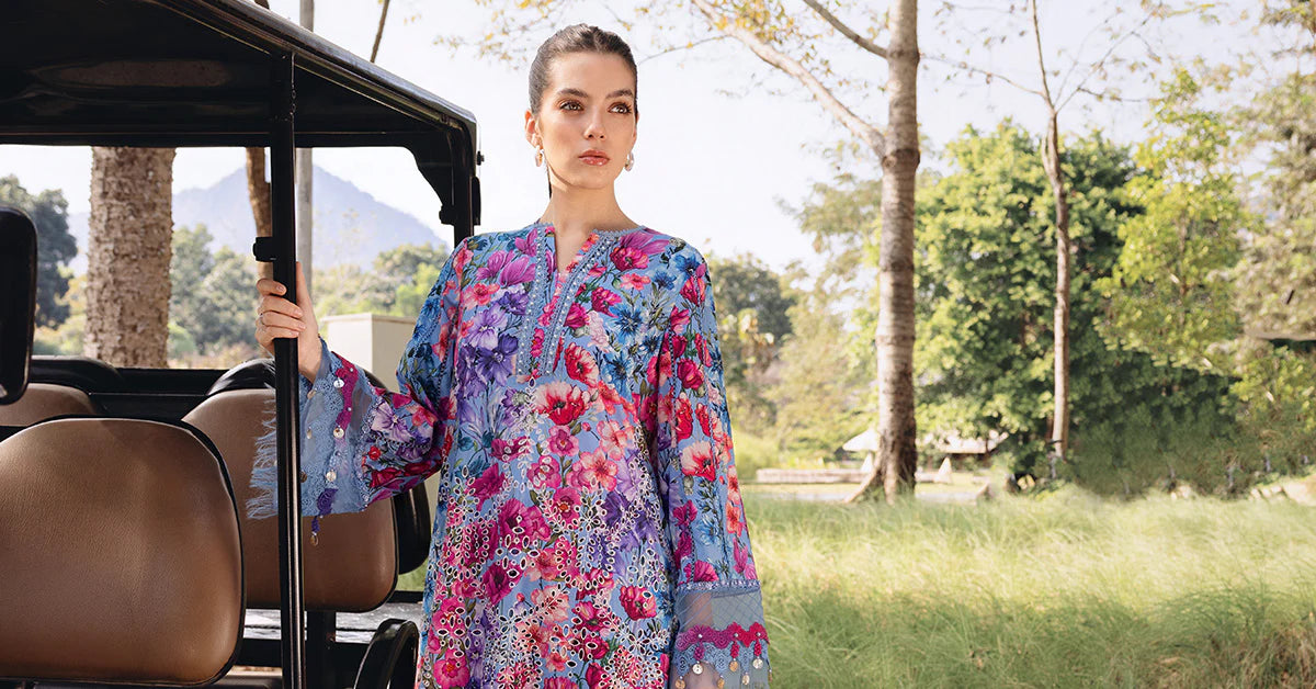3 Piece Unstitched Embroidered Lawn Suit | MPT-2902-B